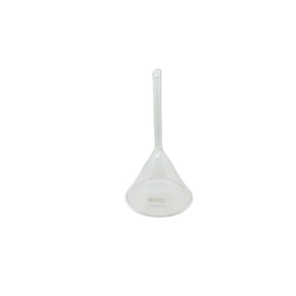 Funil Vidro Analítico Liso Haste Longa 100mm