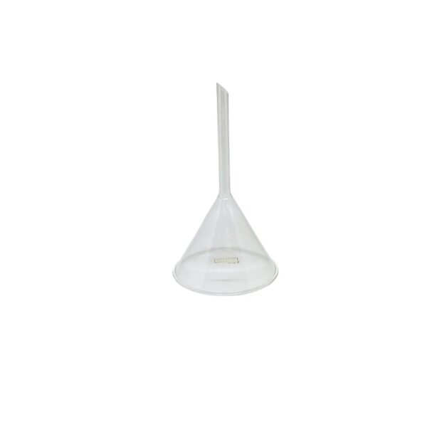 Funil Vidro Analítico Liso Haste Curta 120mm