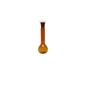 Balão Volumétrico 50ml Graduado Rolha Polipropileno 3.3 Boro Âmbar