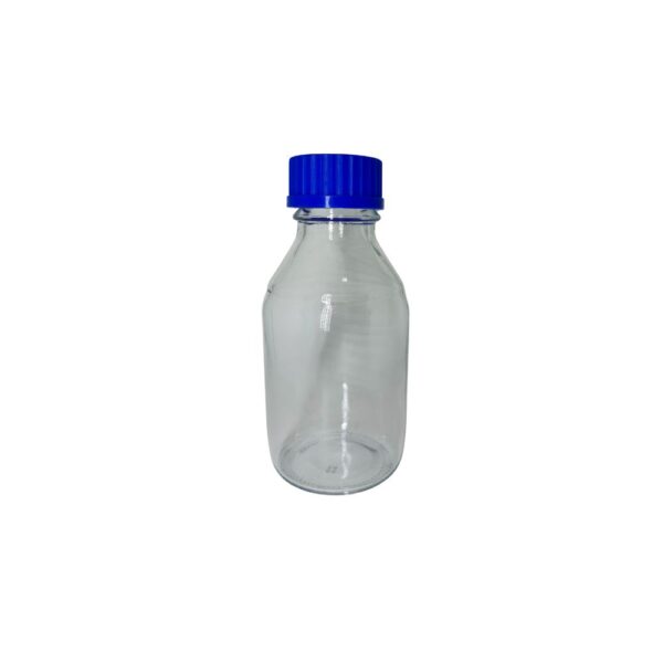 Frasco Reagente 500ml sem Graduação Tampa Rosca Azul Vidro Boro 3.3