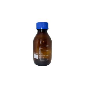 Frasco Reagente Graduado Vidro Neutro Âmbar Tampa Azul 500ml