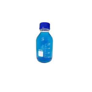 Frasco Reagente 500ml Graduado Tampa Rosca Azul Vidro Neutro